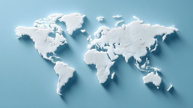 Detailed 3d world map graphic.