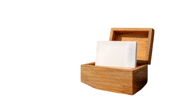 White product insert card place on white background 