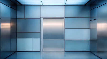 abstract fragment of the facade of a modern building. Office building facade with windows in steel structure.