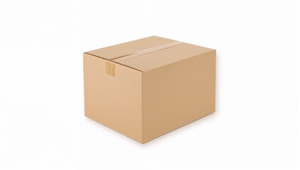 Brown cardboard shipping box isolated on white background