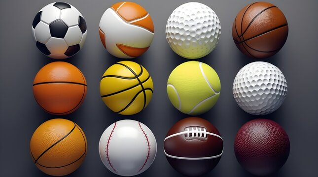A collection of colorful Easter eggs is a symbol of the spring holiday season, similar to how a set of sports balls represents different competitions and games