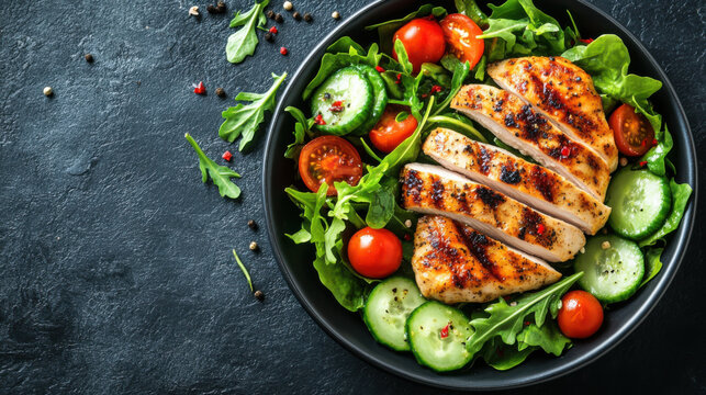Grilled chicken breasts, close up