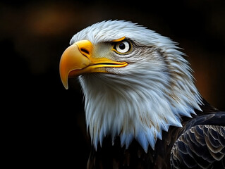 Obraz premium bald eagle portrait on black background
