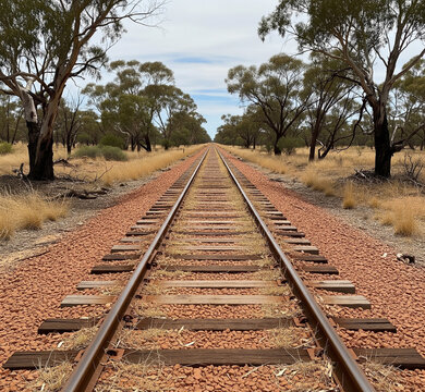 railroad tracks in the countryside