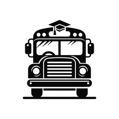 school bus  vector silhouette outline logo design illustration 