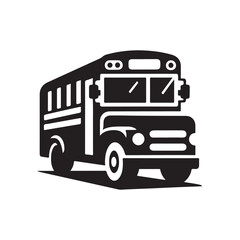 school bus  vector silhouette outline logo design illustration 