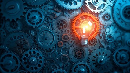 Vector illustration of a light bulb with gears, a perfect symbol for innovation and technological design