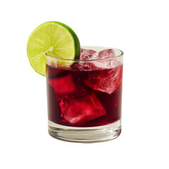 Refreshing cocktail with ice and lime slice, perfect for summer gatherings and celebrations. Enjoy vibrant colors and flavors