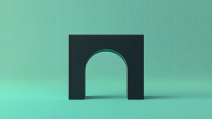 Fototapeta premium Abstract archway design on a mint green background.
