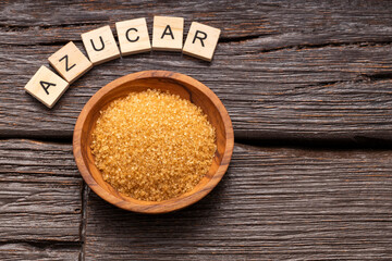 Organic brown sugar and the word 