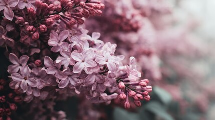In full bloom, the lilac flowers display their vivid purple coloration amidst a lush green foliage background