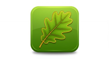 Green icon oak leaf