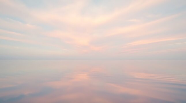 sunset over the sea with clouds and reflections on the water surface.