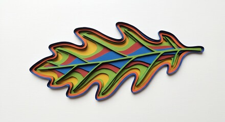 Naklejka premium Multicolored layered leaf design