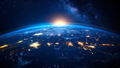 Earth sunrise from space