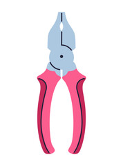 Pliers vector illustration. Builder and electrician repair tool sign professional construction. Simple icon wrench pliers repair stylized hand tool design element isolated