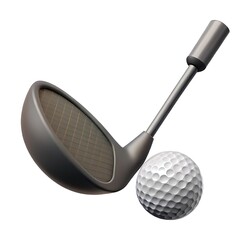 Golf club and ball ready for a drive