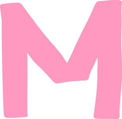 Hand Drawn Pink Letter Character