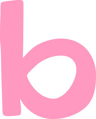 Hand Drawn Pink Letter Character