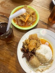 Overhead Shot of Gudeg Dish from Indonesia