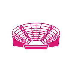vector of outlined ancient roman amphitheater coliseum icon