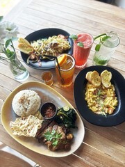 Selection of Delicious Food and Drinks
