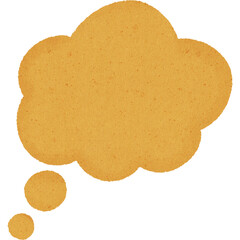 Vintage paper thought bubble with textured surface and warm brown color
