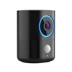 Obraz premium Illustration of wireless security camera with motion detection isolated on transparent background