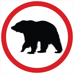 Goat silhouette road sign with red circular border Isloated On White Background