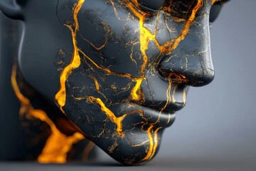 A close-up view of a person experiencing a headache is presented, complete with a visual representation of the internal pressure and tension that highlights the discomfort of a migraine