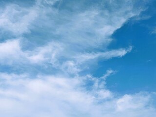 Beautiful blue sky with fluffy white clouds, a perfect natural backdrop