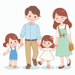 happy smiling family vector illustration