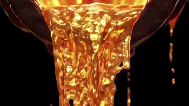 Liquid Gold Pouring in Slow Motion