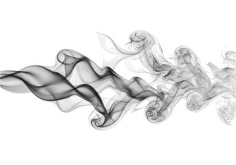 Abstract smoke wisps and swirls isolated on transparent background