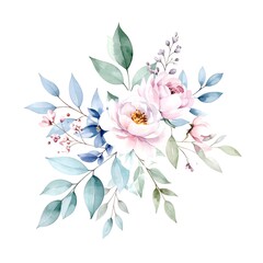 Fototapeta premium Delicate floral bouquet illustration