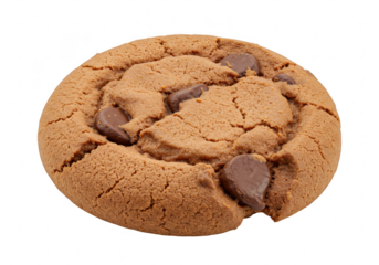 Chocolate chip cookie isolated on transparent background