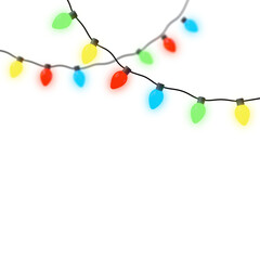 Christmas lights isolated on transparent. 3D illustration.	
