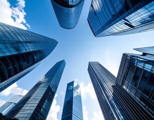 low angle shot modern high building