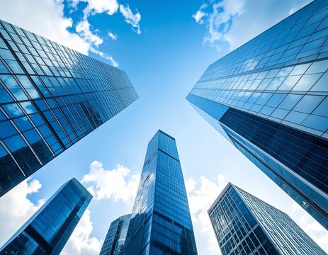 low angle shot modern high building - Powered by Adobe