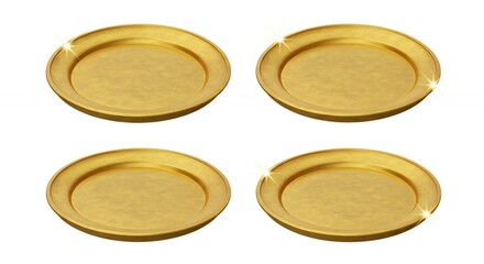 Gold round decorative plates displayed