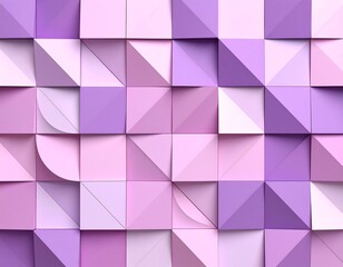 Obraz premium Abstract geometric pattern of squares and triangles in shades of purple and pink