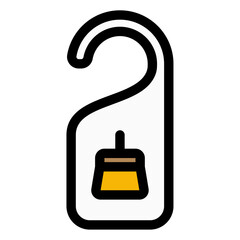 clean the room door hanger icon