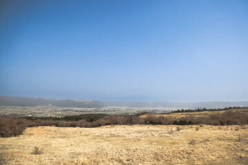 March 25 2025 Scenic Landscape with Vast Sky and Peaceful Countryside Fields, Japan