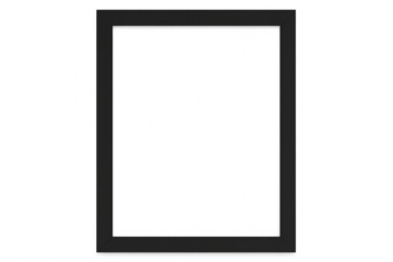 Black picture frame with transparent background isolating frame for easy placement