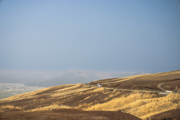 March 25 2025 Scenic Landscape with Vast Sky and Peaceful Countryside Fields, Japan