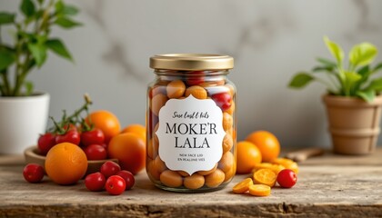 reusable jar lid mockup with label, no people