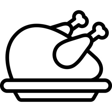 chicken icon illustration design with outline