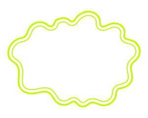 シンプルな二重線の吹き出し　柔らかい線の雲形