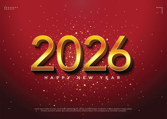 gold glitter decoration and transparent beautiful bubbles for 2026 new year celebration.