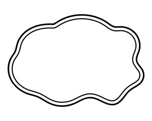 シンプルな二重線の吹き出し　柔らかい線の雲形